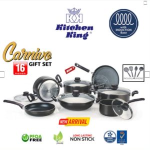 Kitchen King Non Stick Carnivo Gift Set – 16 Pieces (Induction)