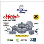 kitchen King Marbelo Non stick Cookware Gift Set – 20 Pieces