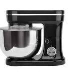 Daewoo SDA1757 1200W Stand Mixer with 5L Stainless Steel Bowl and Strong Motor Handles with Whisk, Hook and Beater Attachments, Features Splashguard Lid and Silicon Suction Feet- 220-240V, Black