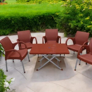 BOSS Lino Rattan Plastic Chair With BP-214-s Folding Table
