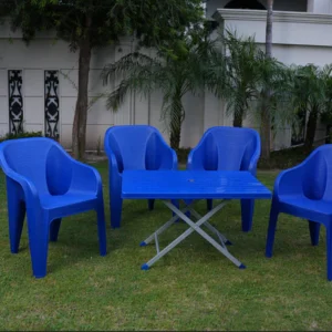 Maharaja Chair Set with BP-214-s Steel Plastic Folding Table