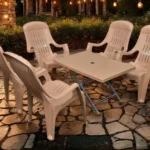 BOSS Mughal-e-Azam High Back Plastic Chair Set with BP-214-s Folding Steel Plastic Table