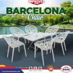 BOSS Tree Chair Set with BP-214-S Folding Steel Plastic Table White Color