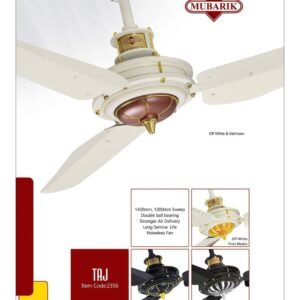 Mubark Ceiling Fan 56″- Cooper Wire ( White & Mehron) TAJ