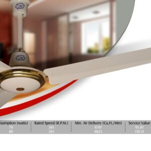 AL Meraj Fans JEWEL GOLD Ceiling Fan 56"- Cooper Wire