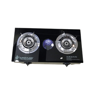 Super Flame Gas Stove ,Glass Top Black