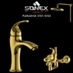 Sonex Sanitary Fittings PARADISE 5151-5153 Gold Bath Set