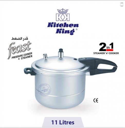 Kitchen King Pressure Cooker+Steamer (feast) – 11 Liters