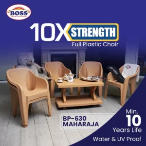 BOSS Maharaja Chair Set with BP-335 Double Shelf Rattan Table