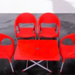 BOSS LUNA RATTAN CHAIR SET WITH BP-214 SQUARE STEEL PLASTIC FOLDING TABLE