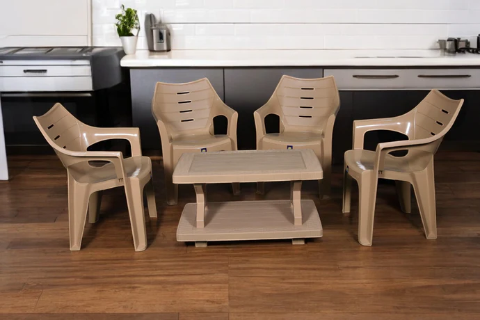 BOSS Elegance Chair Set with BP-335 Rattan Double Shelf Table - Image 3